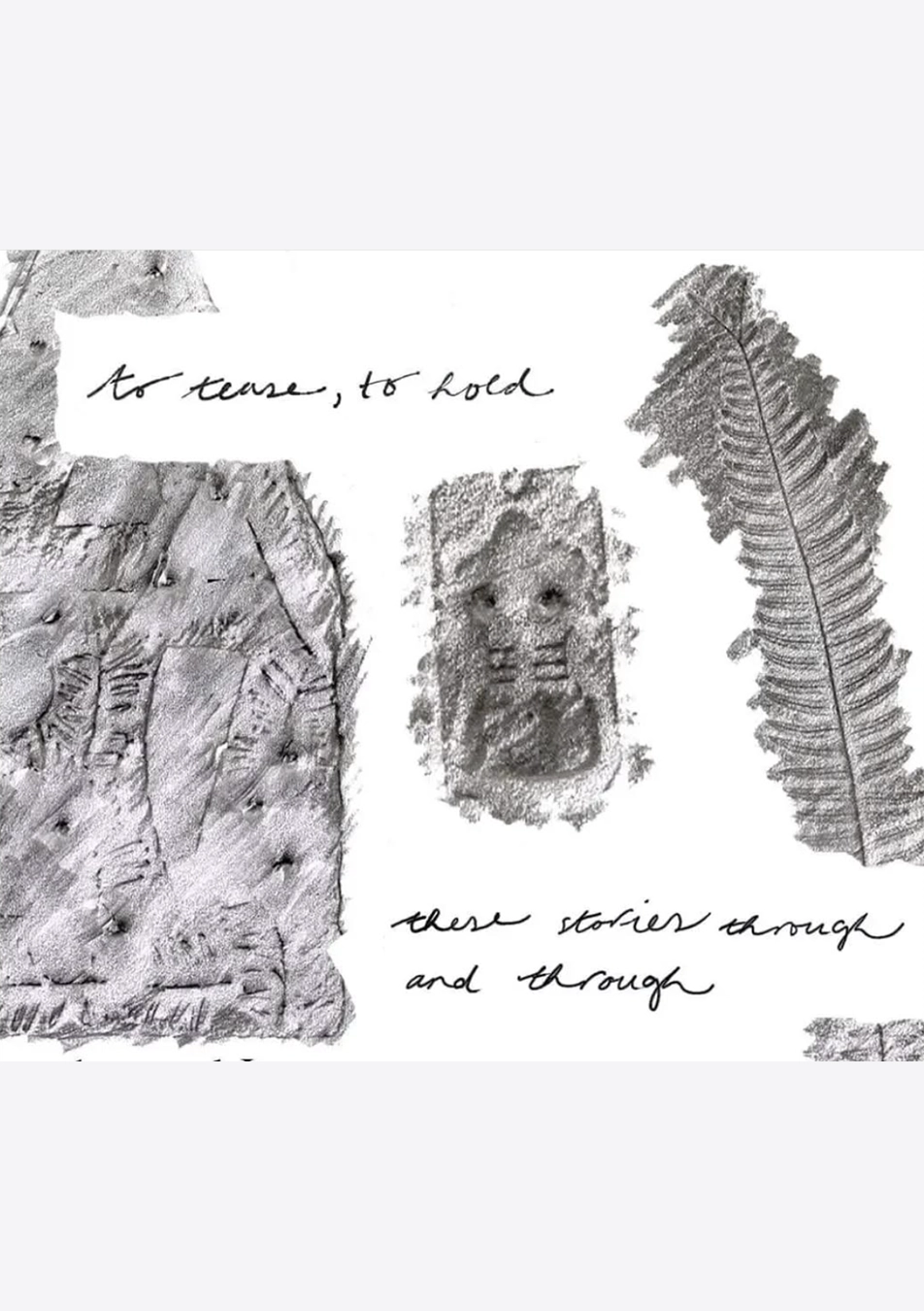 To tease, to hold these stories through and through, group show poster, 2023